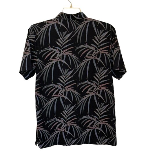 Travis Mathew Black Floral Outdoor Performance Golf Polo Collar Shirt Large - Picture 3 of 9